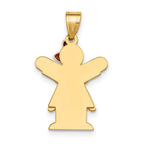 14k Two-tone The Kids Small Girl with Ruffles and Bow on Right Engravable Love Charm
