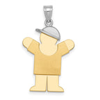 14k Two-tone The Kids Medium Boy with Hat on Right Engravable Love Charm