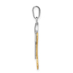 14k Two-tone The Kids Medium Boy with Hat on Right Engravable Joy Charm