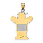 14k Two-tone The Kids Medium Boy with Hat on Right Engravable Love Charm