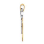 14k Two-tone The Kids Medium Double Boys Engravable Kiss Charm