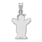 14k White Gold The Kids Small Boy with Hat on Right AA Diamond Love Charm