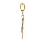 14k Two-tone The Kids Small Boy with Hat on Right AA Diamond Love Pendant