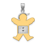 14k Two-tone The Kids Medium Boy with Hat on Right AA Diamond Joy Pendant