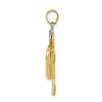 14k Two-tone The Kids Medium Puffed Boy with Hat on Left Engravable Kiss Charm