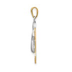 14k Two-tone The Kids Medium Puffed Boy with Hat on Right Engravable Joy Charm