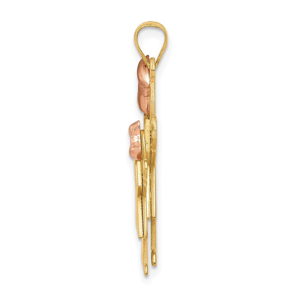 14k Two-tone The Kids Big Girl and Little Girl Engravable Love Charm