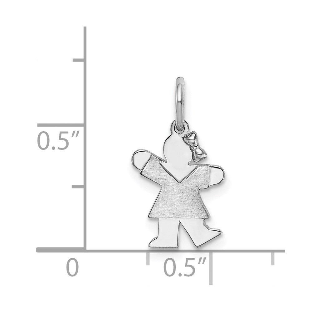 14k White Gold The Kids Mini Girl Kiss Charm