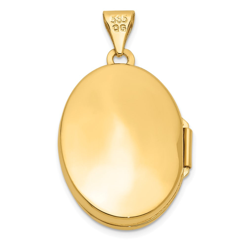 14k Floral Swirl Design 21mm Oval Locket