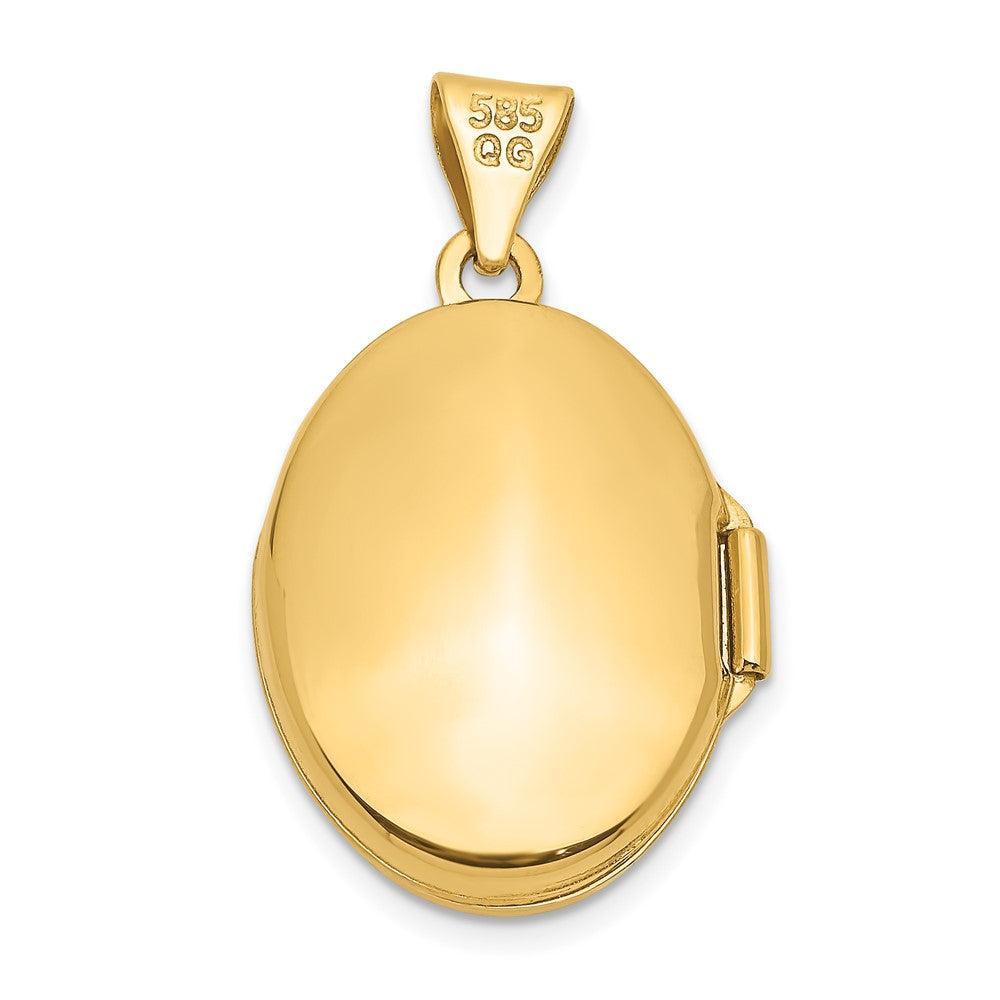 14k Floral 17mm Oval Locket