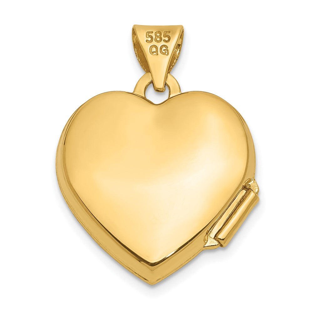 14k Polished Scrolled 15mm Heart Locket