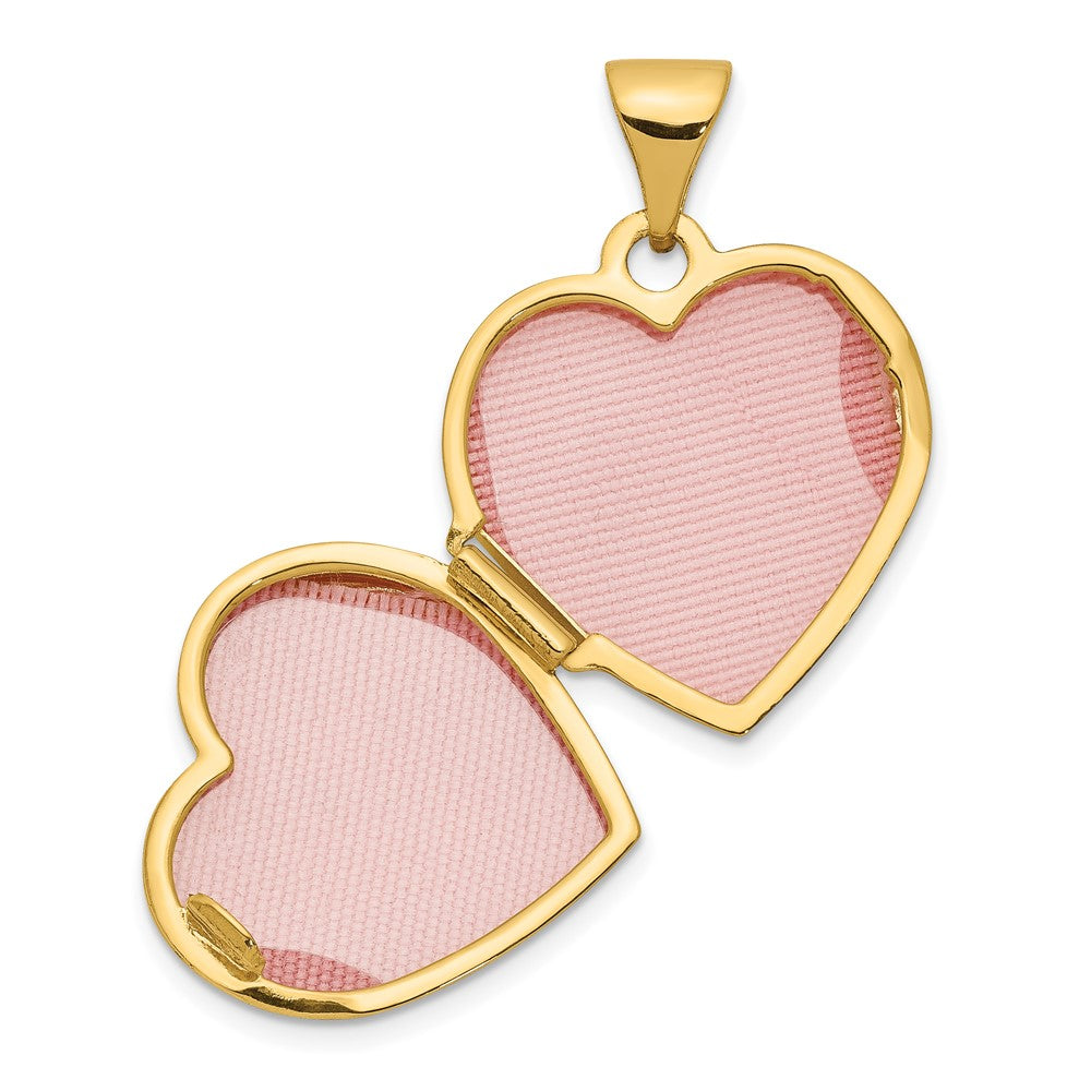 14k Polished Scrolled 15mm Heart Locket