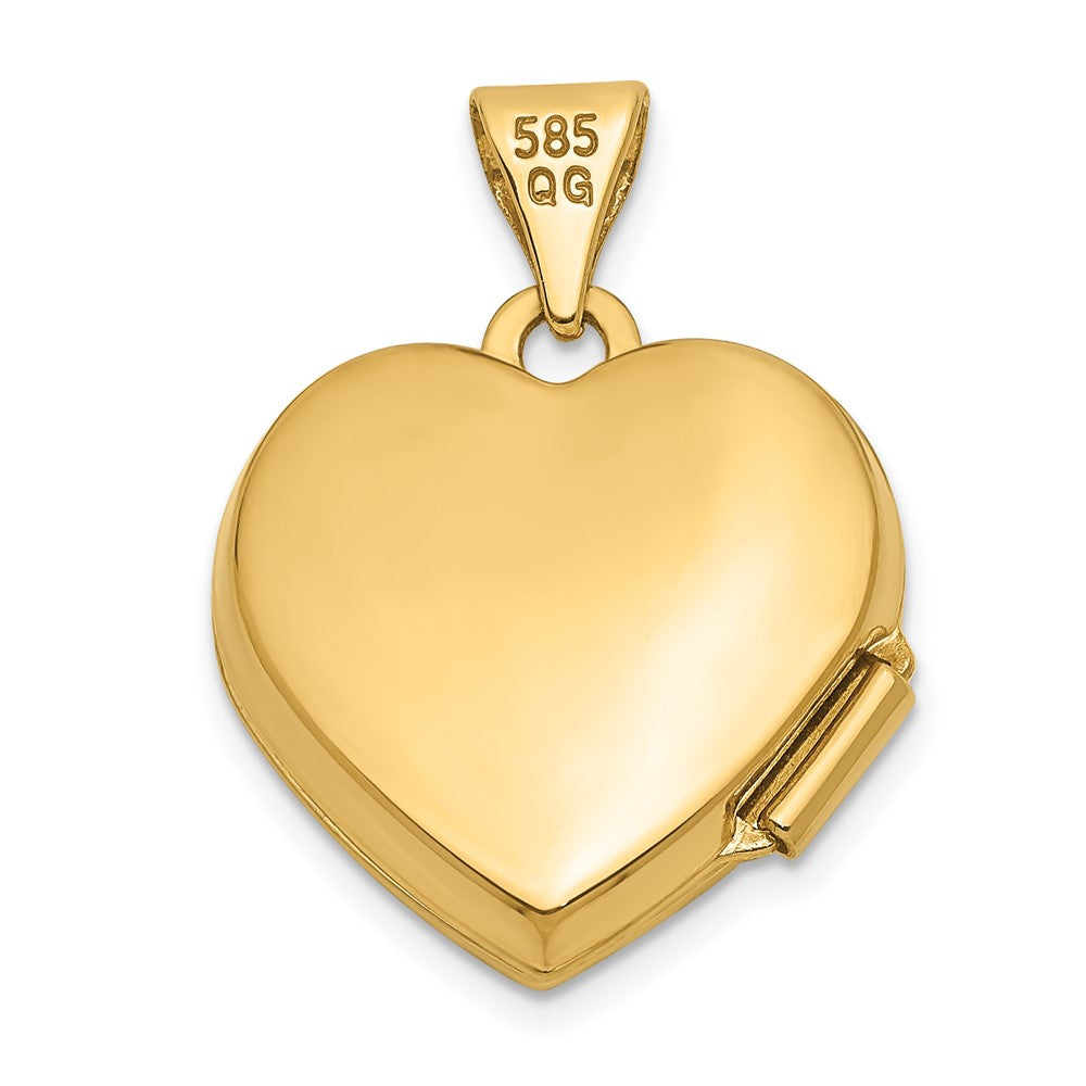 14k Floral 15mm Heart Locket