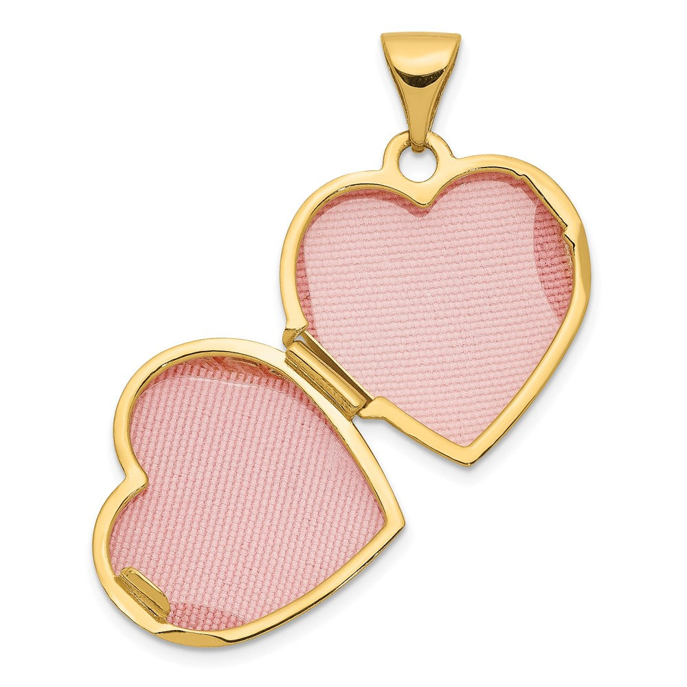 14k Floral 15mm Heart Locket