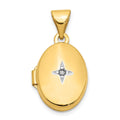 14k Diamond Star 13mm Oval Locket