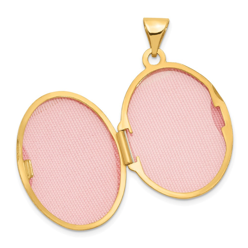 14k Domed Scroll Design 21mm Oval Locket