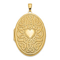 14k Celtic Knot Heart with Poem on Reverse 38mm Oval Locket