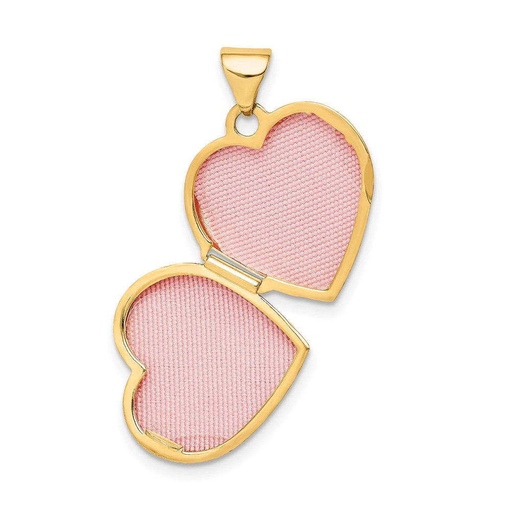 14K Diamond SPECIAL DAUGHTER Script 15mm Heart Locket