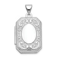 14k White Gold Fancy Border 20x15mm Rectangle Locket
