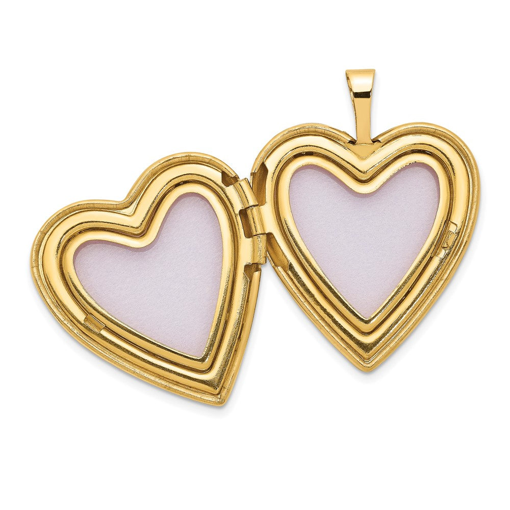 14K Polished Plain 20mm Heart Locket