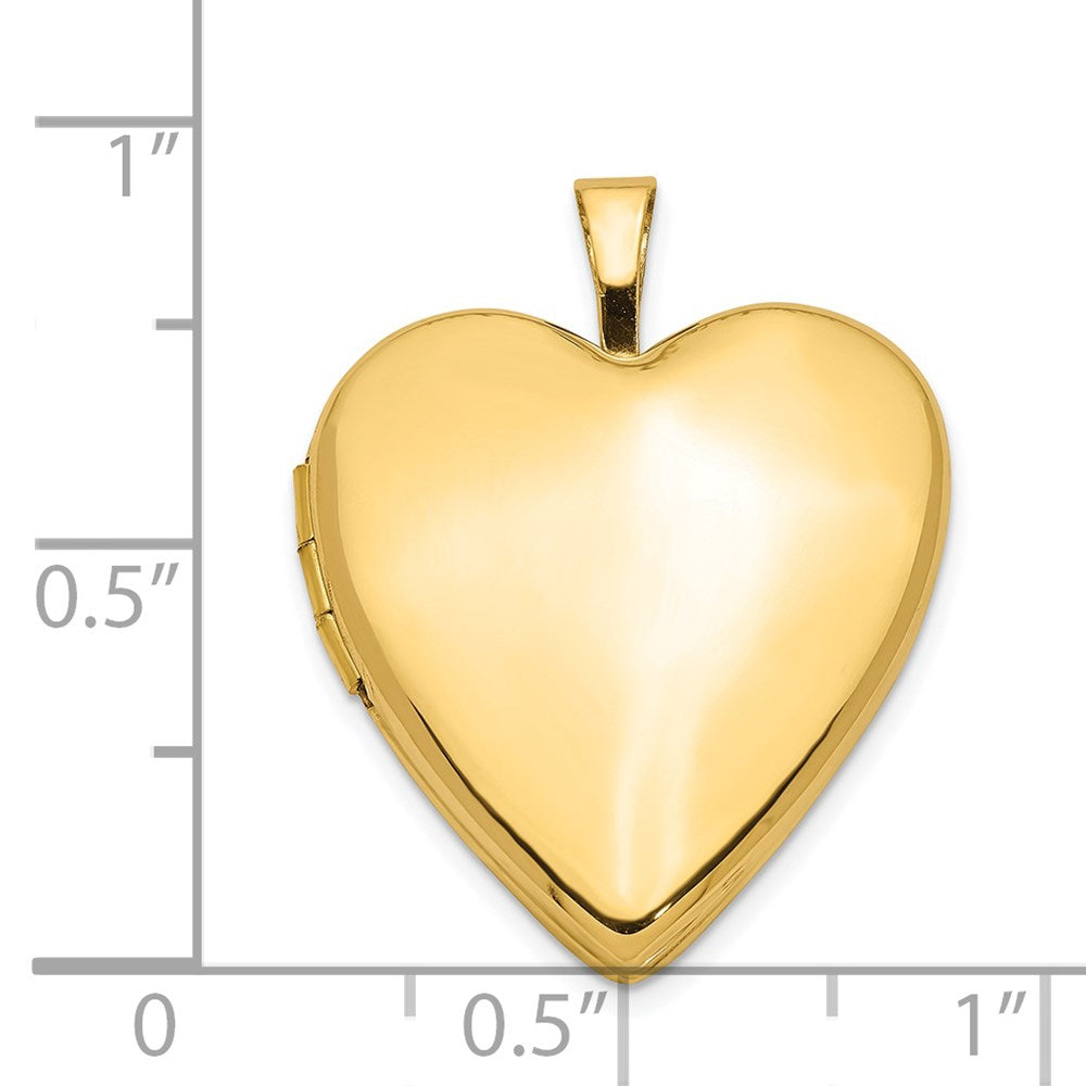 14K Polished Plain 20mm Heart Locket