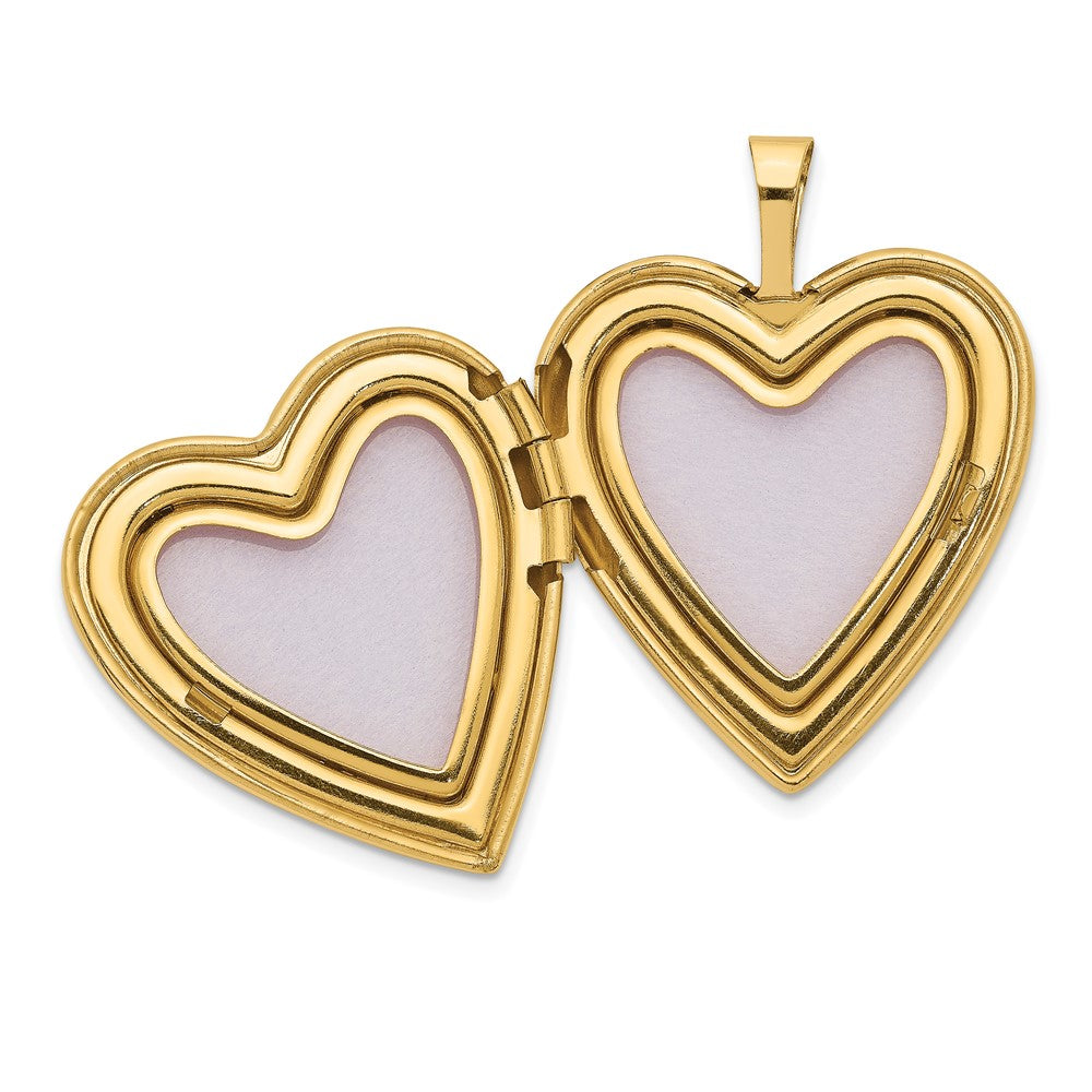 14k Polished Swirl Design 20mm Heart Locket