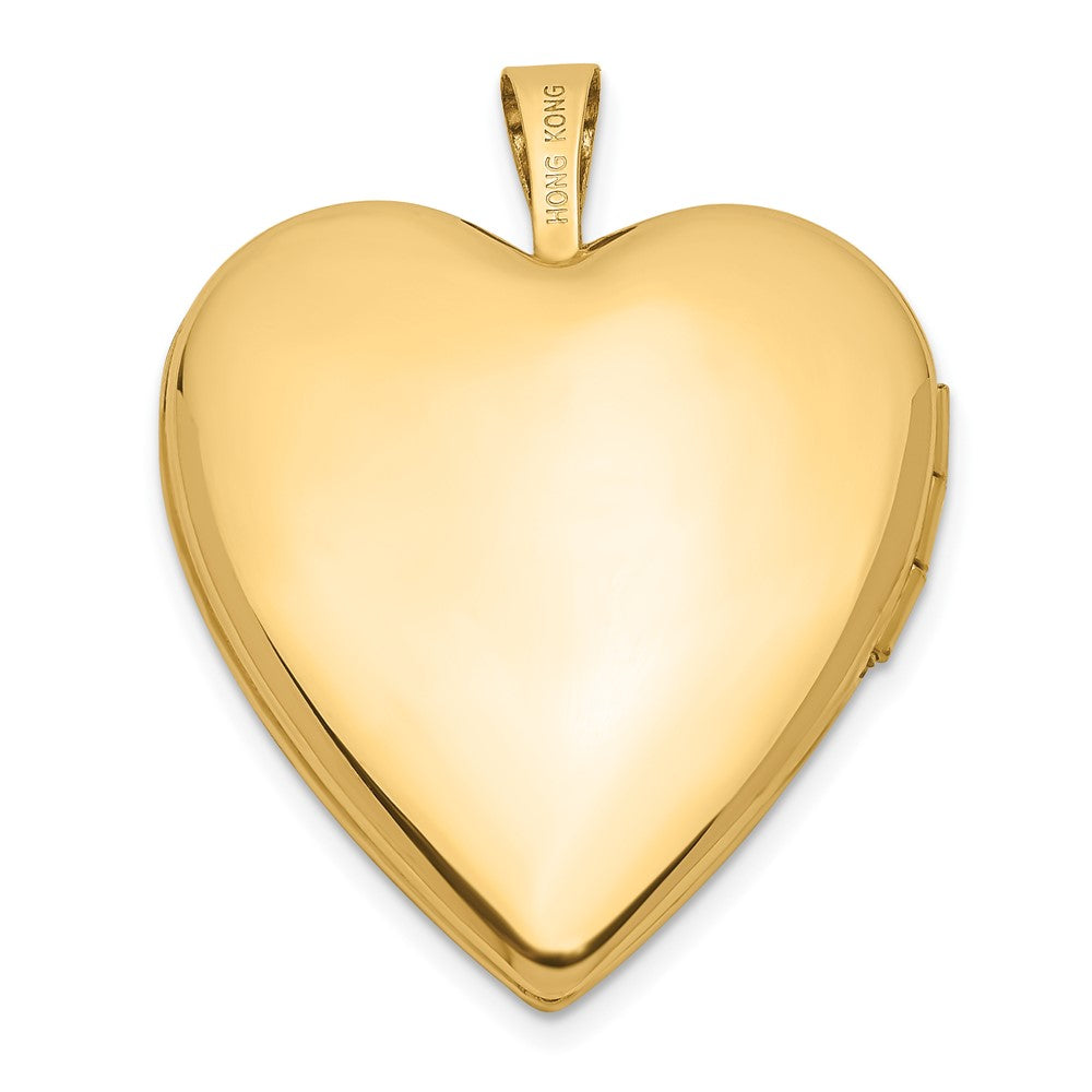 14K Pink and Green Enamel Rose I LOVE YOU Script 20mm Heart Locket