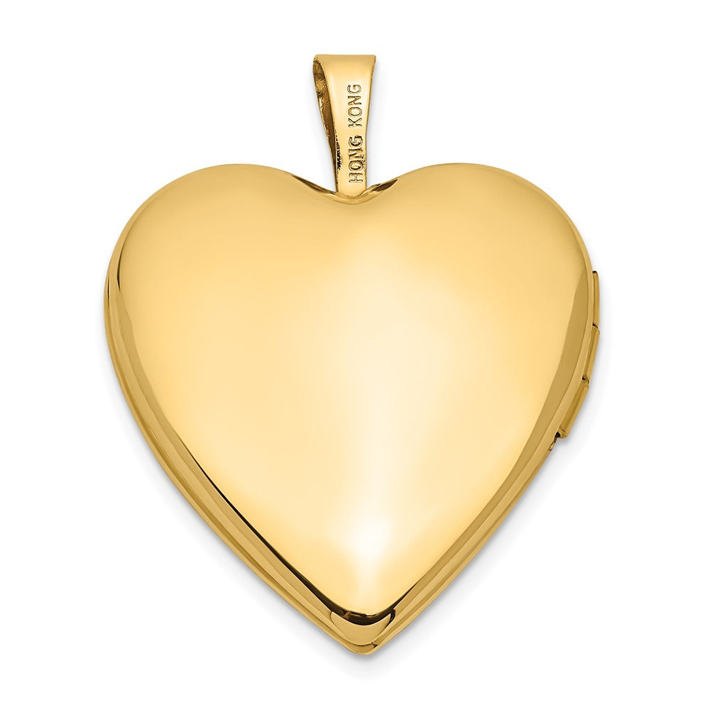 14K Pink and Green Enamel Rose 20mm Heart Locket