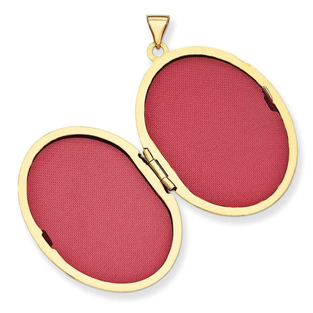 14k Reversible Floral Swirl Design32mm Oval Locket