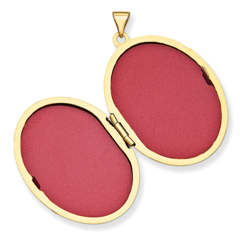 14k Reversible Floral Swirl Design32mm Oval Locket