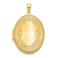 14k Polished Scroll Border 31mm Oval Locket