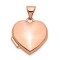 14k Rose Gold Polished Plain 15mm Heart Locket