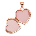 14k Rose Gold Polished Diamond Star 15mm Heart Locket
