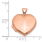 14k Rose Gold Polished Domed 18mm Heart Locket