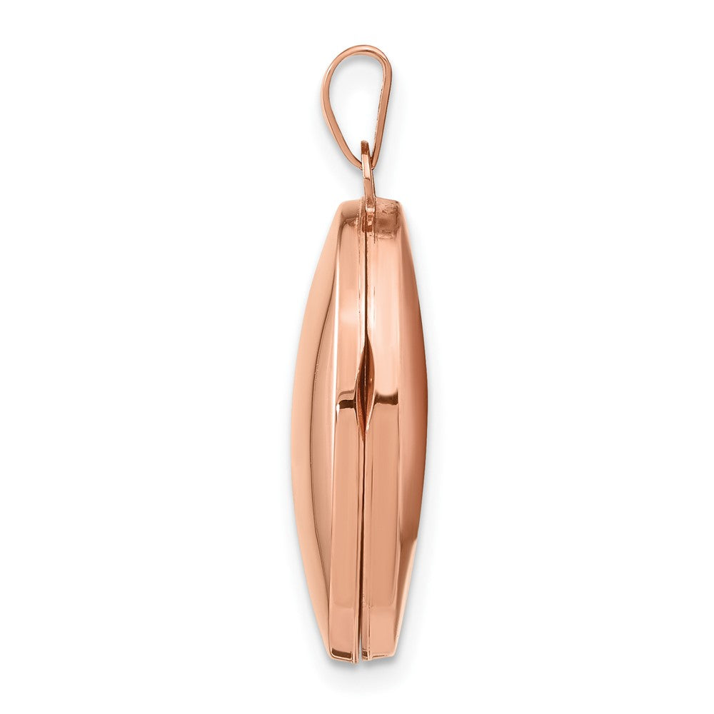 14k Rose Gold Polished Plain 21mm Oval Locket
