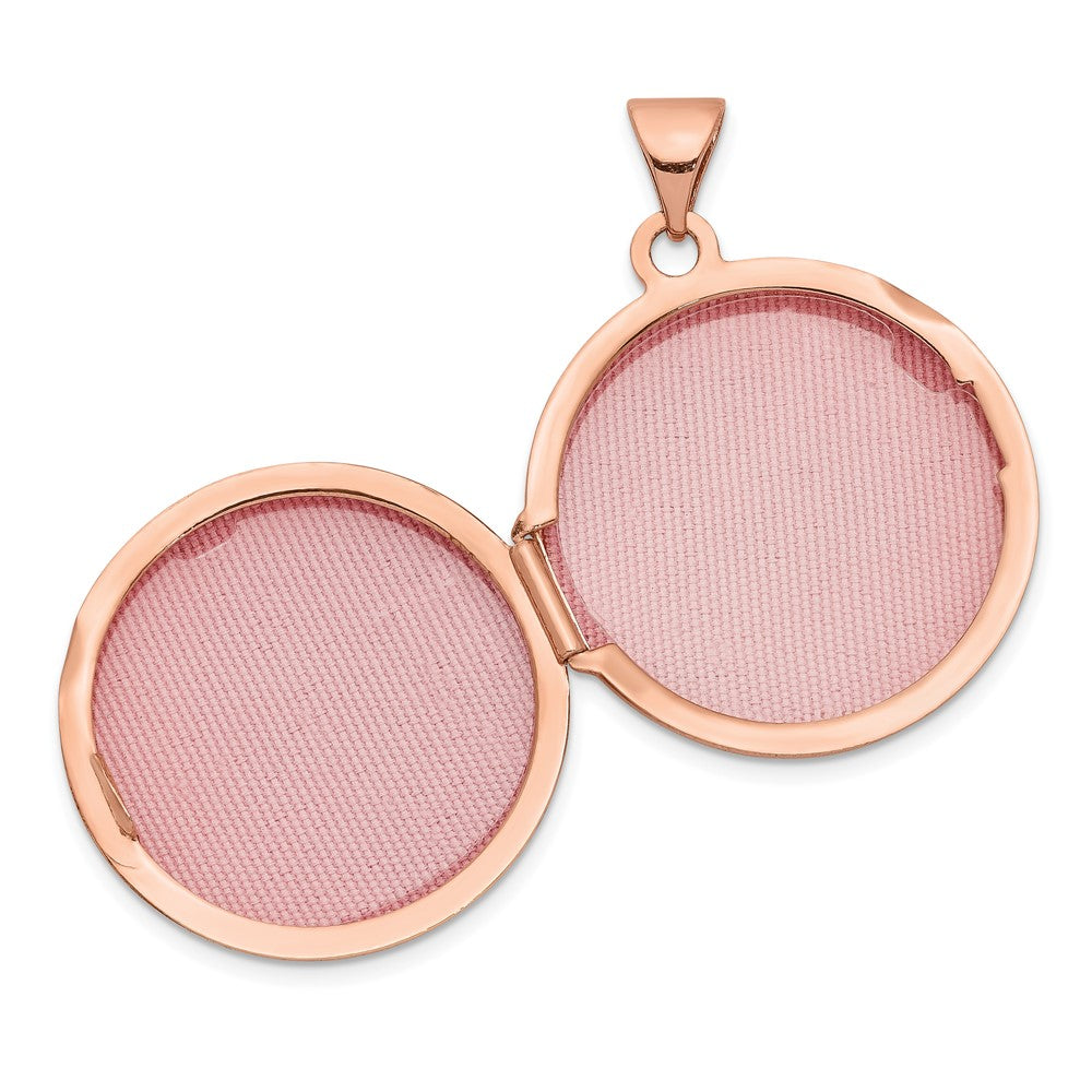 14k Rose Gold Polished Domed 20mm Round Locket