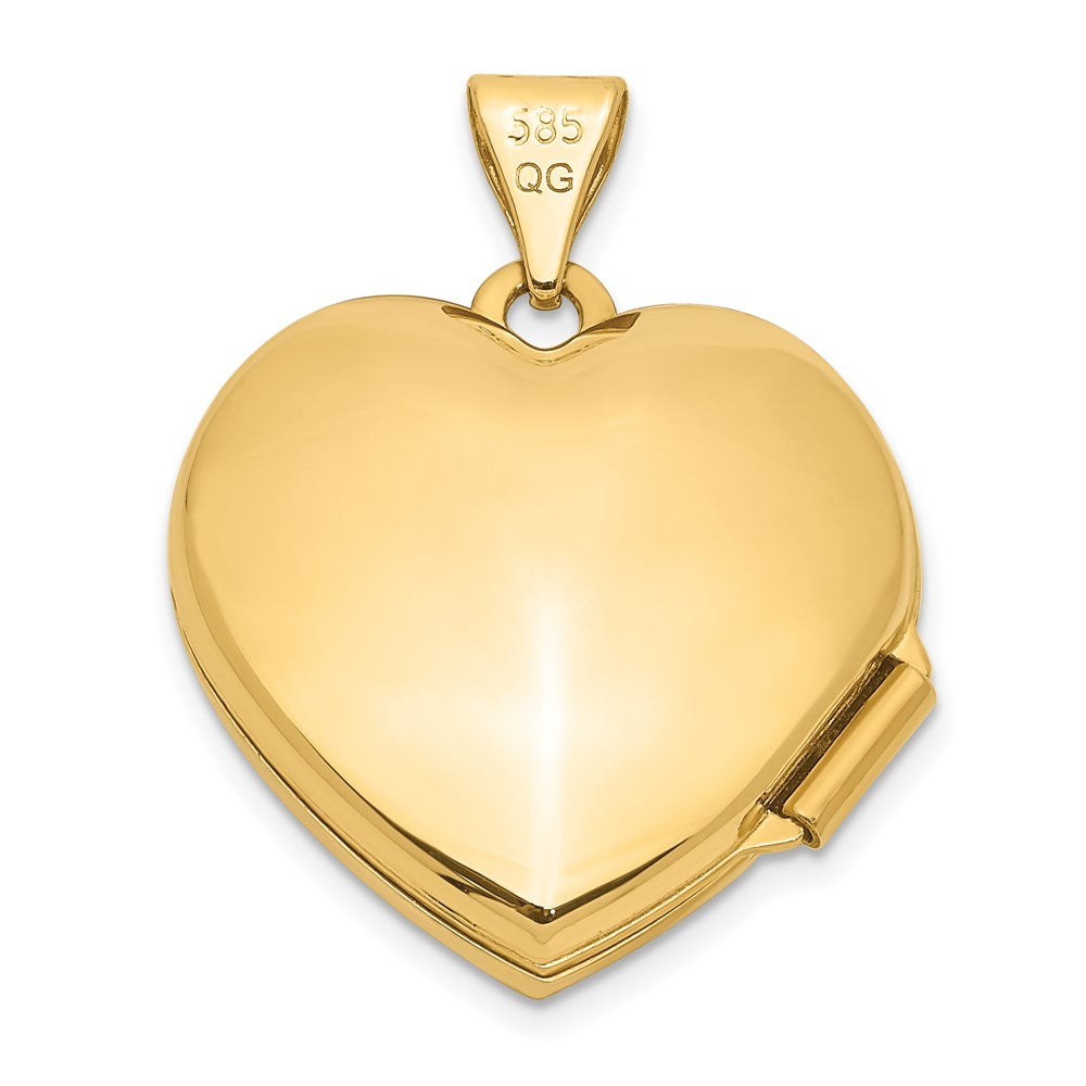 14k Two Hearts 18mm Heart Locket