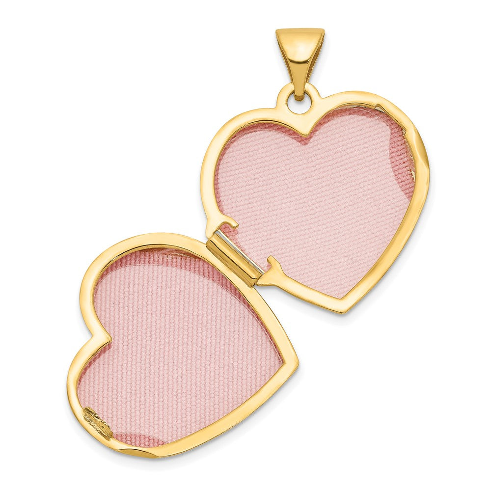 14k Two Hearts 18mm Heart Locket