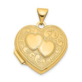 14k Two Hearts 18mm Heart Locket