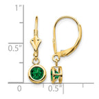 14k 5mm Round Mount St. Helens Bezel Leverback Dangle Earrings