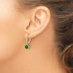 14k 6mm Round Mount St. Helens Bezel Leverback Dangle Earrings