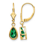 14k 8x5mm Pear Mount St. Helens Bezel Leverback Dangle Earrings