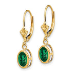 14k 7x5mm Oval Mount St. Helens Bezel Leverback Dangle Earrings