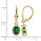 14k 8x6mm Oval Mount St. Helens Bezel Leverback Dangle Earrings