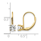 14k 5mm Round Cubic Zirconia Leverback Earrings