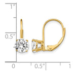 14k 6mm Round Cubic Zirconia Leverback Earrings