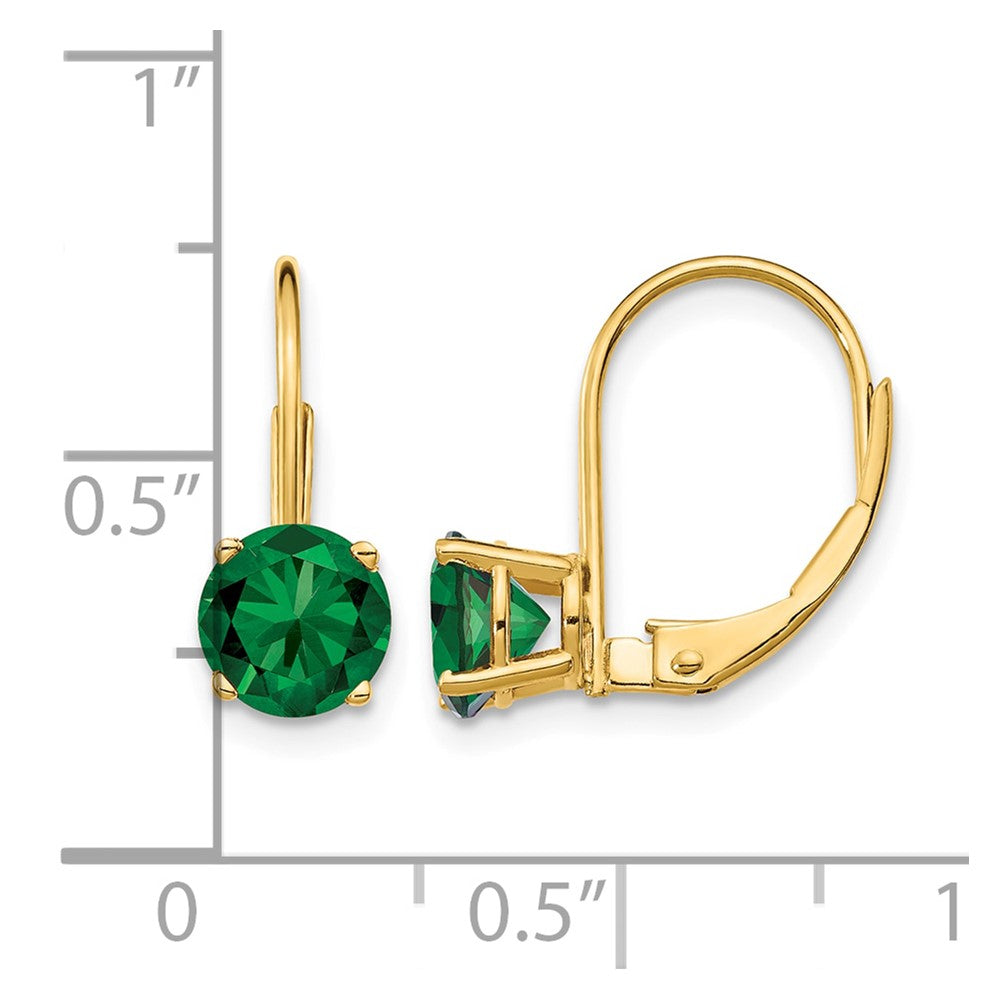 14k 6mm Round Mount St. Helens Leverback Earrings