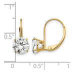 14k 7mm Round Cubic Zirconia Leverback Earrings