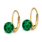 14k 7mm Round Mount St. Helens Leverback Earrings