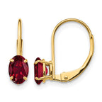 14k 6x4mm Oval Lab Created Ruby Leverback Earrings